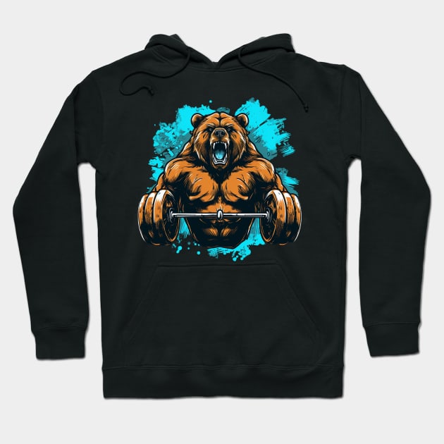 bear at gym Hoodie by weirdesigns